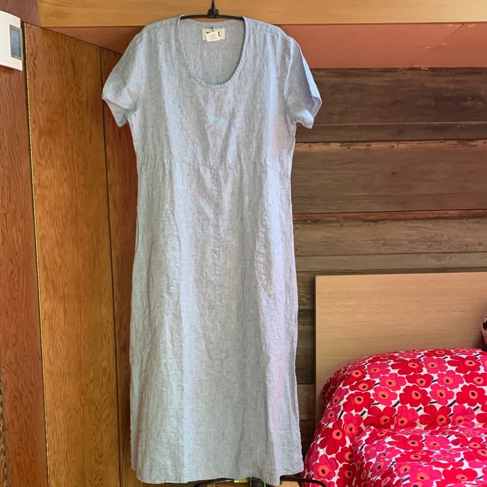 Flax Light Blue Linen Dress
